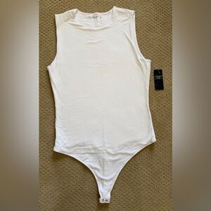Abercrombie White Sleeveless Bodysuit